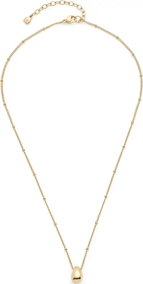 JEWELS BY LEONARDO Halskette Ciao Clothilde • feine Panzer-Ketteaus goldfarbenem Edelstahl • massiver Anhänger in Tropfenform • 42-47 cm Länge • Schmuck Geschenk für Frauen • 025739