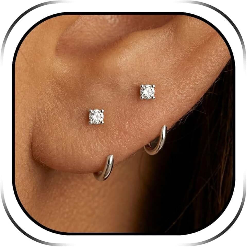 Backless Earrings for Women No Back Half Hoop Earrings Twisted Hoops Cartilage Helix Piercing Jewelry