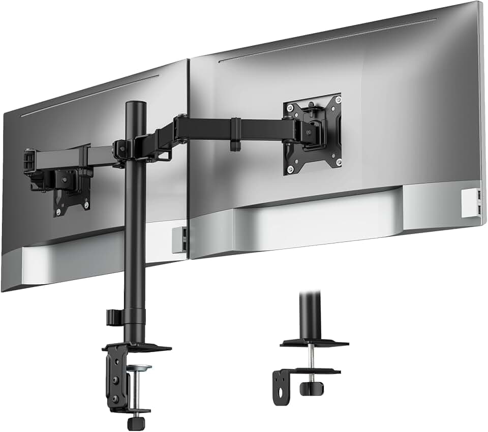 monTEK Heavy-Duty Dual Monitor Stand for 17-32", 22 lbs Each