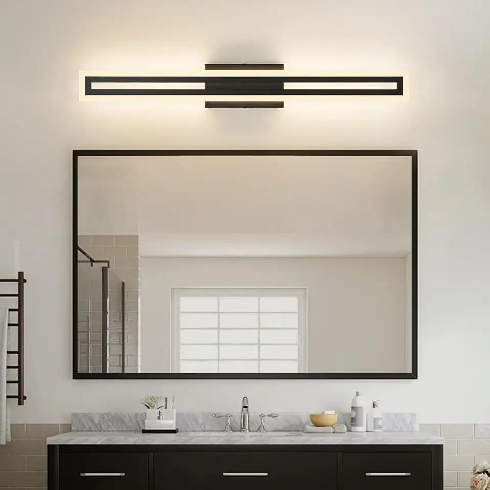 Modern LED Wall Sconce Black Dimmable Wall Light, L33Inch 5CCT