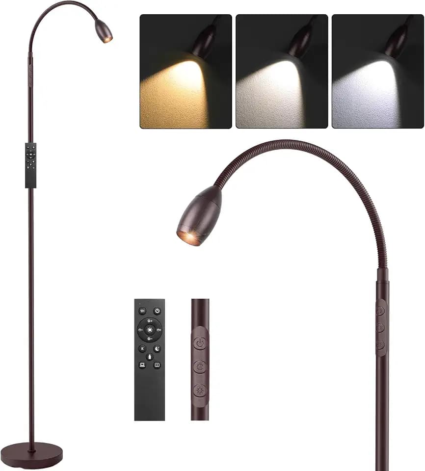 Reading Floor Lamp, 72" LED Dimmable Lamp with Gooseneck,Zoomable Spotlight