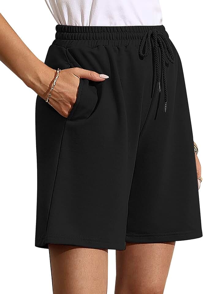 Quenteen Women's Sweat Shorts Bermuda Long Shorts Athletic Casual Loose Shorts (Available in Plus Size)