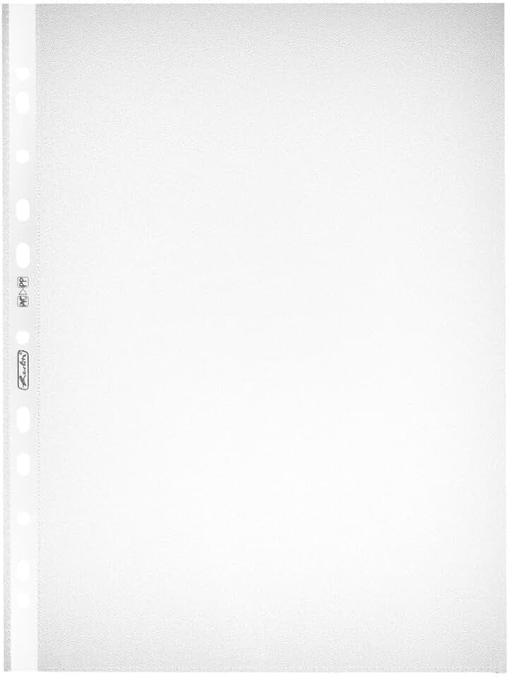 Herlitz 5814108 Prospekthülle A4 genarbt 100er Packung mit Lochrandverstärkung