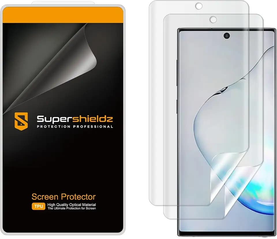 Supershieldz (2 Pack) Designed for Samsung Galaxy (Note 10) Screen Protector, High Definition Clear Shield (TPU)