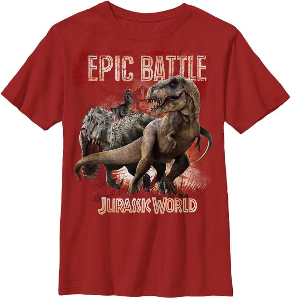 Jurassic World Boys' Epic Battle Short Sleeve Crew Tee