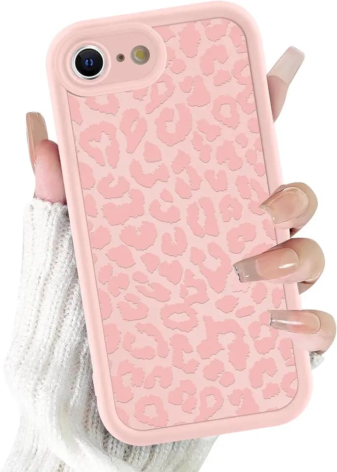 Cute Cheetah Print Phone Case for iPhone 16e / 17e 6.1", Pink