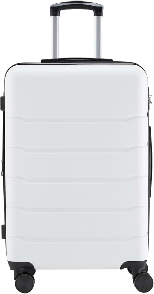 NEWBULIG 24 Inch Checked Luggage, Expandable Suitcase with Spinner Wheels