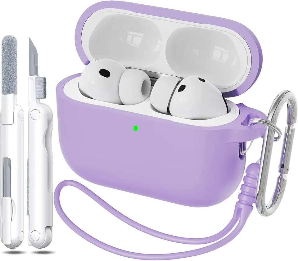 for AirPods Pro 3 Case with Cleaner Kit,Grape Purple