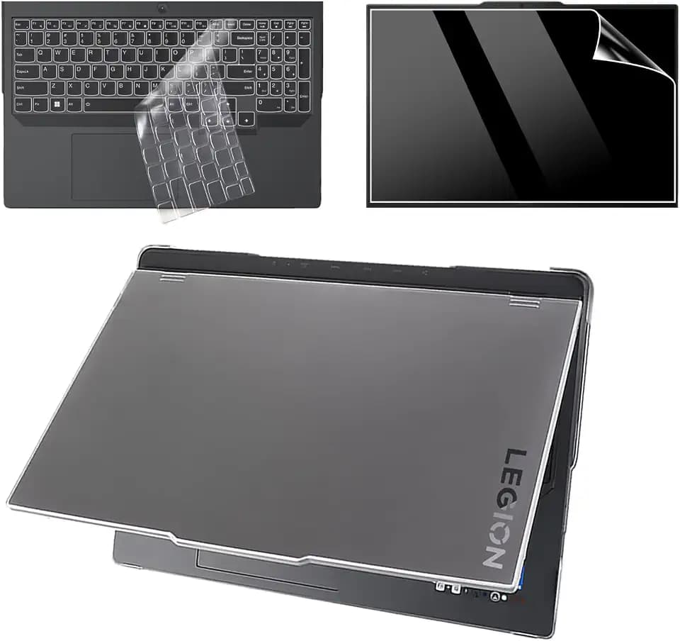 4-in-1 Protective Laptop Case for 2024 Legion Pro 5 16IRX9/16ARX8/16IRX8 Frosted Transparent Hard Shell+Screen Film+Keyboard Cover for Legion Pro 5i Gen 9