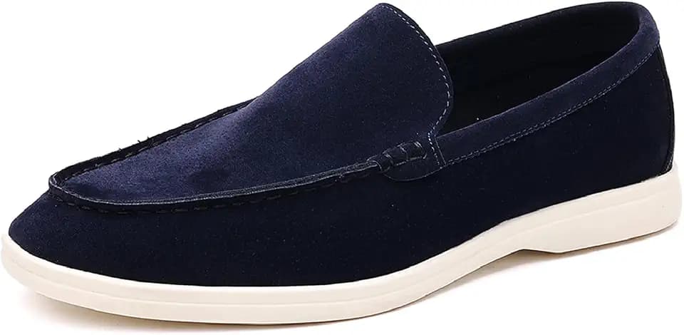 Mens Suede Loafers Slip On Comfortable Dress Walking Shoes
