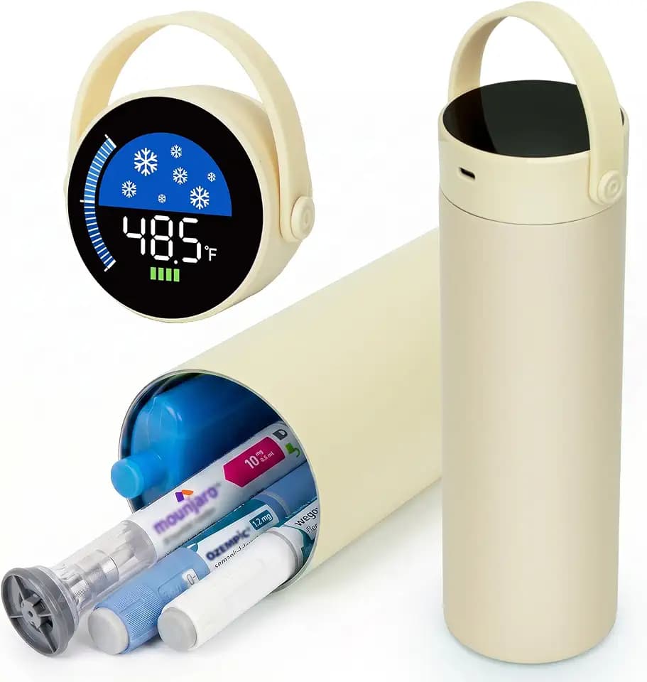 SUNMON Cooler Travel Case Compatible with Zepbound or Ozempic Pens - Beige
