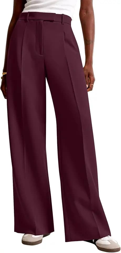 NIMIN Women Wide Leg Work Pants High Waisted Dress Trousers with Pockets