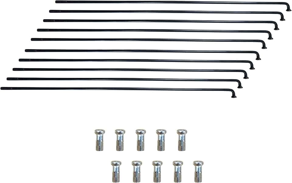 ACESOME Fahrrad Speichen 10/36 Stück mit Nippel, 71-253mm, Durchmesser 2.5mm Mountainbike-Stahl/Edelstahl Speichen 12G für MTB-Radspeichen,Downhill,Trekking, mehr und Citybikes