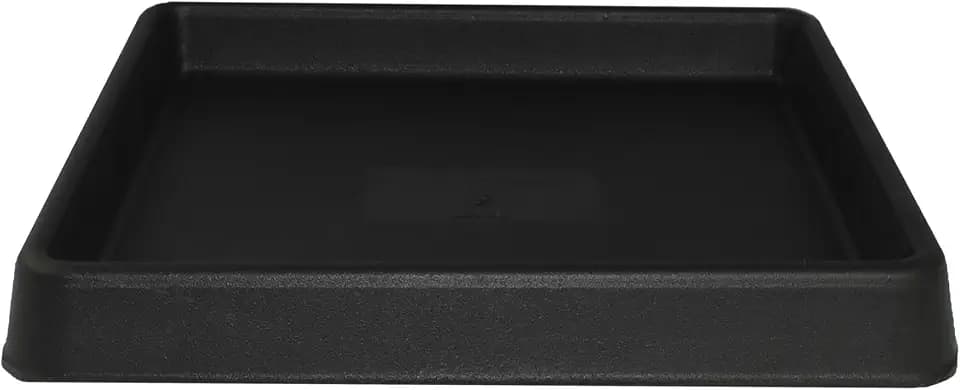 Tusco Products Square Saucer Planter Tray, 11-Inch, Black
