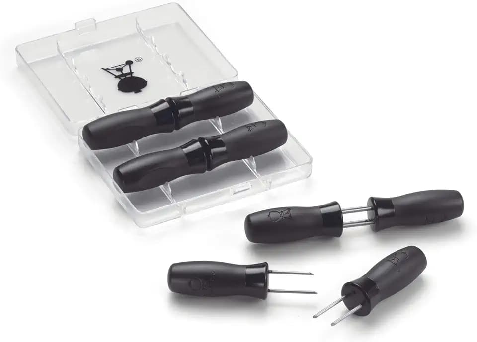 Weber Maiskornhalter Set (4 Stück) inkl. Kasten zum Aufbewahren, Halter-Nylongriffe mit Daumenfurchen für sicheres und komfortables Handhaben - Schwarz (6489)