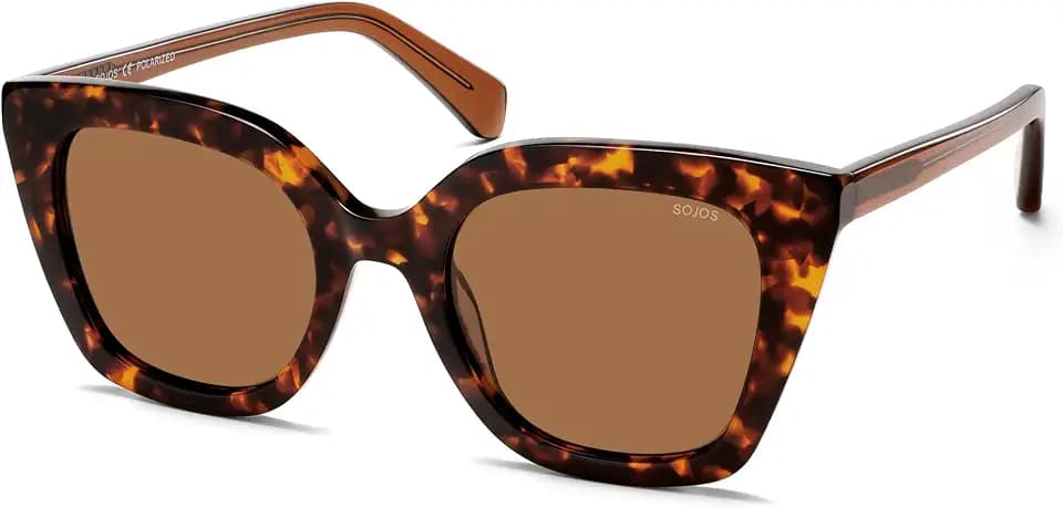 SOJOS Retro Cat Eye Acetate Polarized Sunglasses Reef