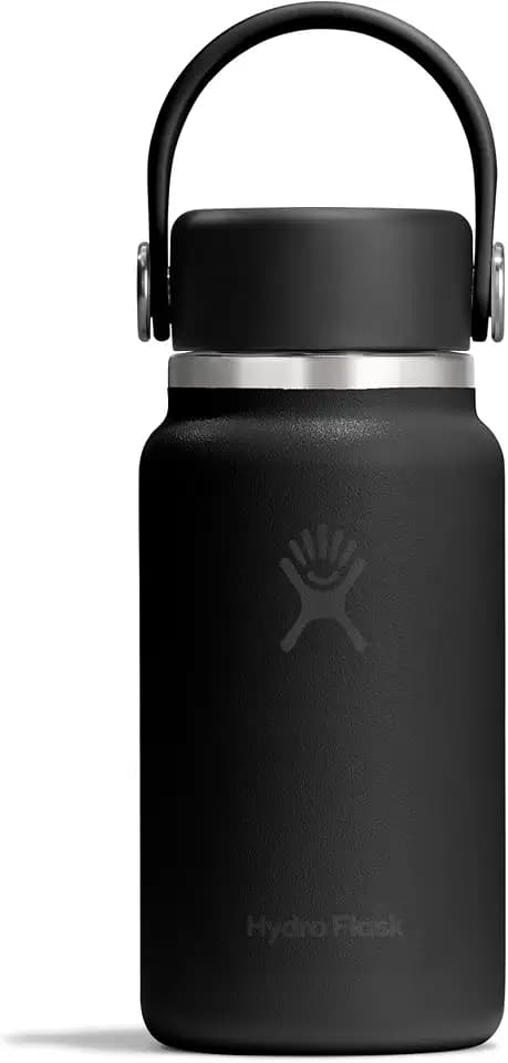 Hydro Flask – Micro Hydro 200 ml (6.7 oz) | Auslaufsichere Mini-Flasche mit Clip-On Trageschlaufe – Kalt 20 Std., heiß 7 Std. – Kompakt & robust – Black