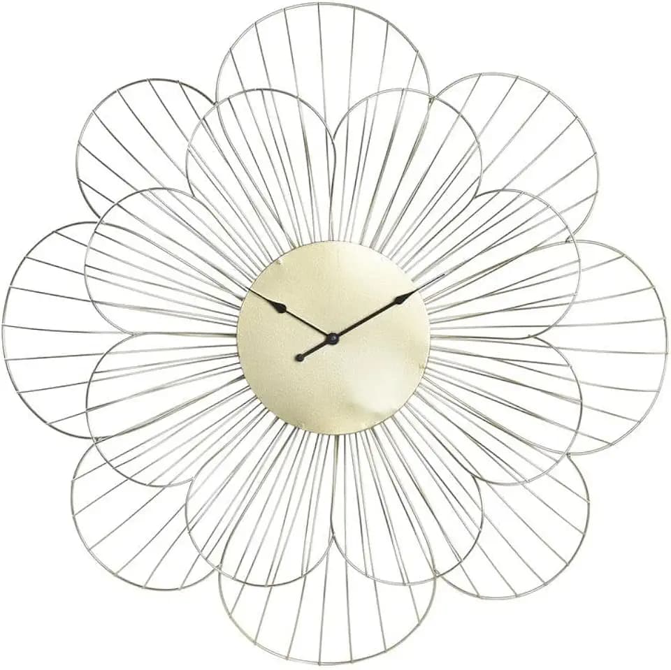 DKD Home Decor Wanduhr, goldfarben, aus Metall (57 x 4 x 57 cm)