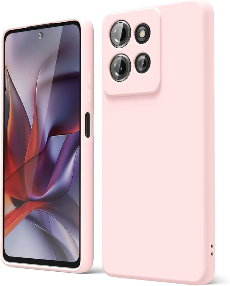oakxco for Motorola Moto G 2025 Case G Play 2026/ G 2026 Phone Case Liquid Silicone, Thin Slim Grip Soft Rubber Gel Protective Phone Cover for Women, Matte Plain Aesthetic Girly Cover, Light Pink