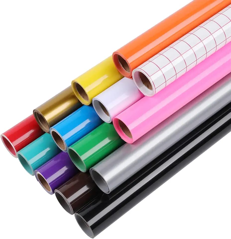 HTVRONT Permanent Vinyl Roll Bundle, 12" x 3 ft, 13-Pack Multi-Colors