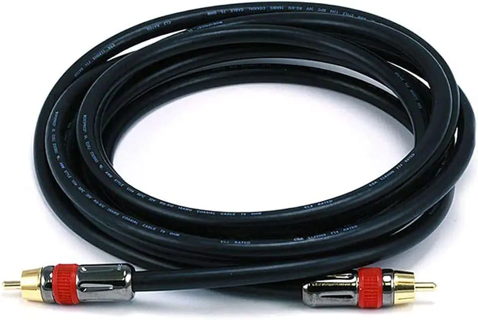 Monoprice 10ft Coaxial Audio/Video RCA CL2 Rated Cable - RG6/U 75ohm (for S/PDIF, Digital Coax, Subwoofer, and Compos
