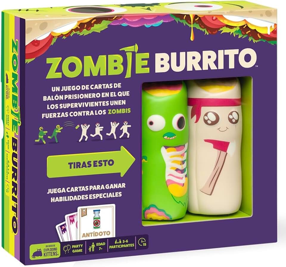 Exploding Kittens Zombie Burrito | EIN Gefangenenball-Kartenspiel, ab 7 Jahren, 3 bis 6 Spieler, 15 Minuten pro Spiel, Spanisch
