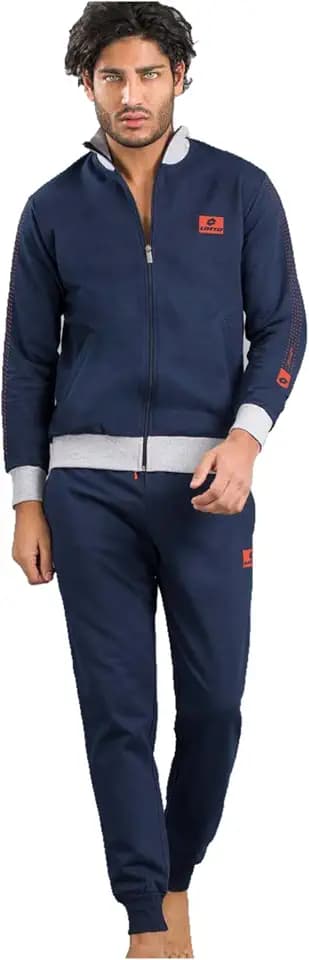Lotto Herren-Trainingsanzug aus angerautem Plüsch – Trainingsanzug für Herren aus angerauter Baumwolle – Winteranzug