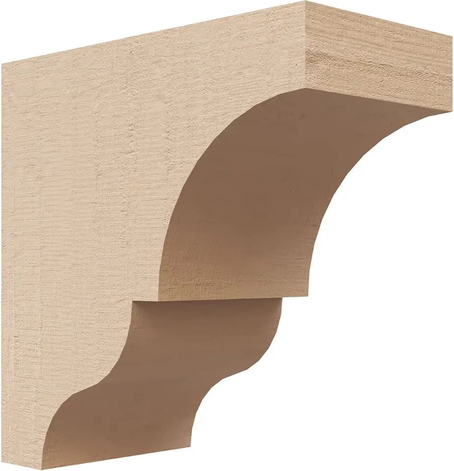 2"W x 4"D x 4"H Classic Asheboro Rough Cedar Woodgrain TimberThane Corbel, Primed Tan