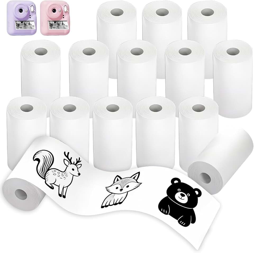 15 Rollen Thermopapier für Kinderkamera, selbstklebend
