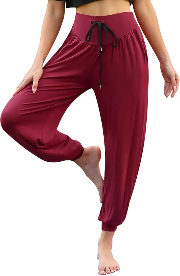 Terecey Yogahose Damen Lang Haremshose Pumphose Ballonhose Pluderhose