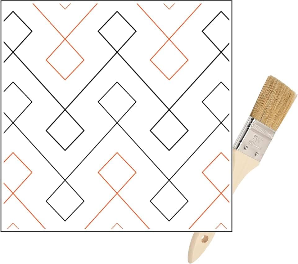 Pantograph for Longarm Quilting - Long Arm Pantograph Quilting Machine Pattern for Quilt Making - Square Diamond Pantographs Longarm Quilters Design - Set Has Machine Rails and Tracks Wiping Brush