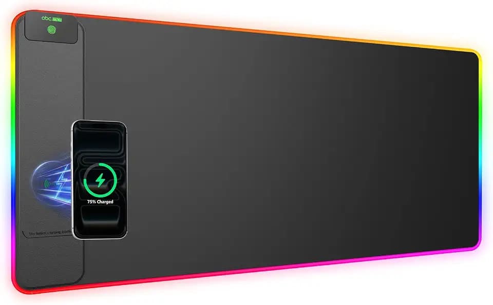 Wireless Charging Mouse Pad Gaming, 31.5"x15.8" Large Desk Mat, Waterproof