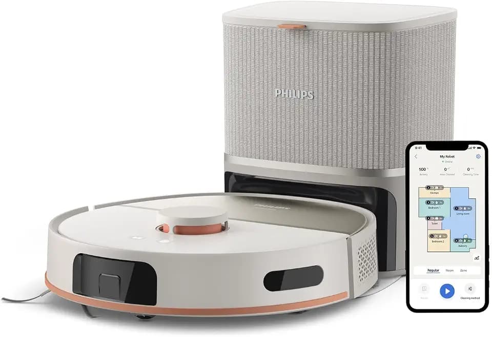 PHILIPS Saugroboter 5000 Serie mit Wischfunktion, Beige, 200 Min. Laufzeit