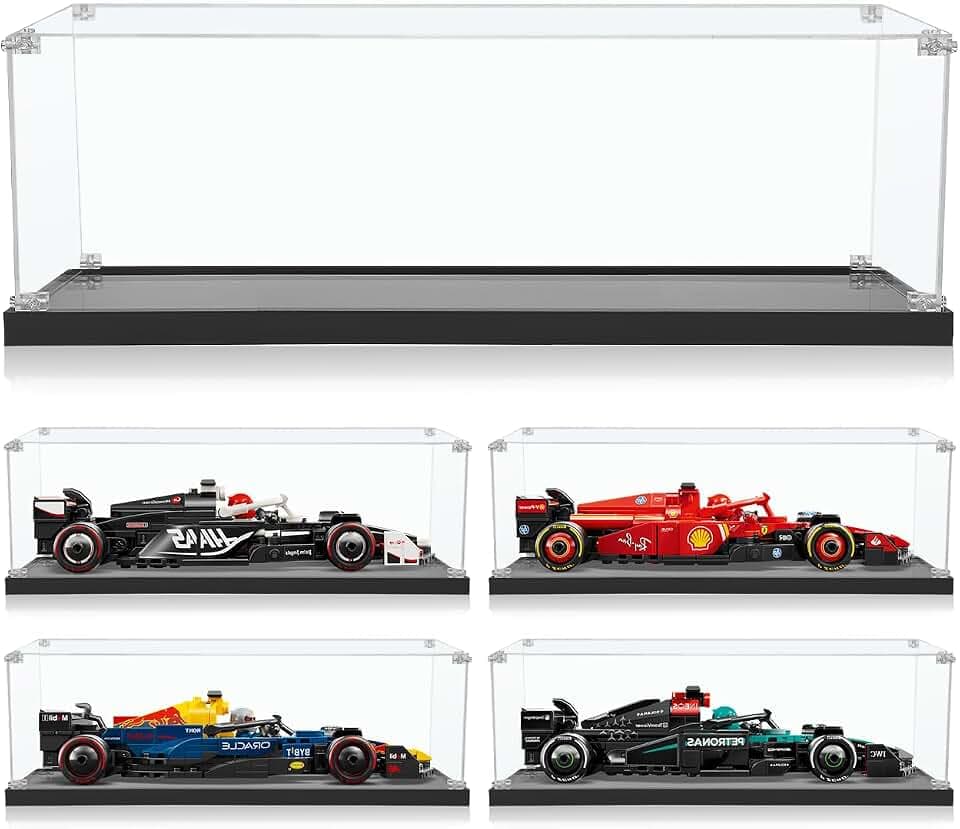 Acryl Vitrine für Lego Speed Champions Mercedes-AMG F1 W15 Rennauto 77244, Staubgeschützte Aufbewahrung und Organisation Vitrine für Lego Vitrine, 22x11x8 cm (Nur Display Case)