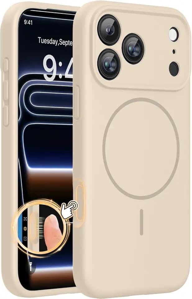 Miracase Silicone & Magnetic for iPhone 17 Pro Max Case, Sand