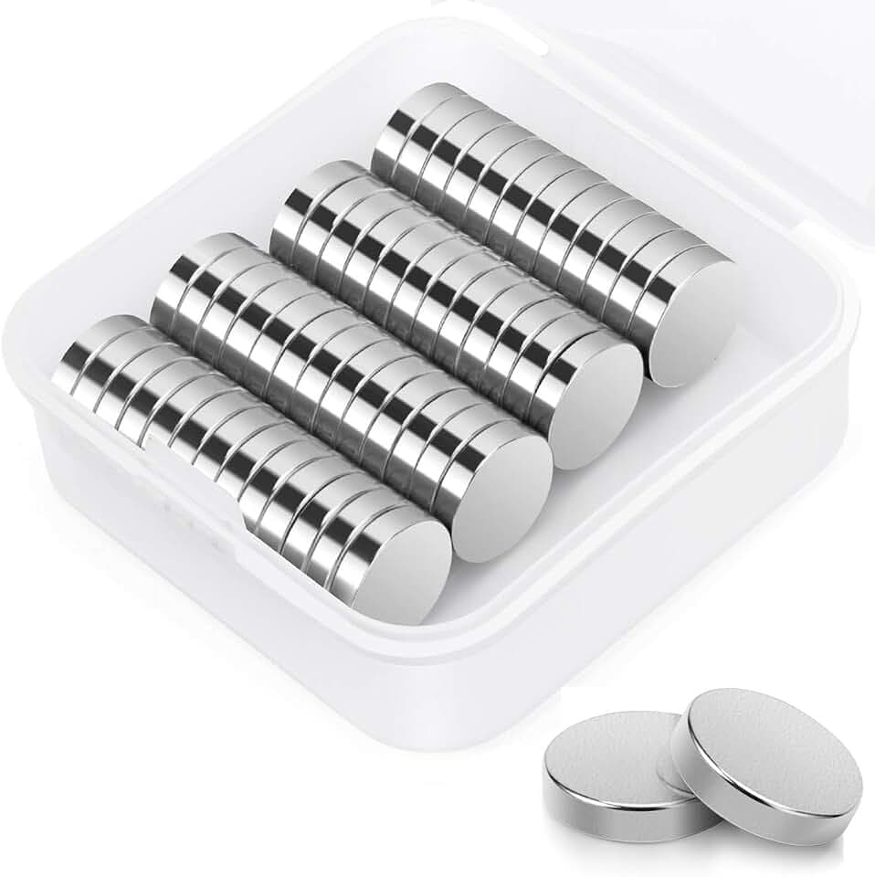 Neodym Magnete Wukong, 50 Stücke 12x3mm mini runde Magnete für Magnettafel super stark Neodym Kühlschrankmagnete für Magnetboard, Pinnwand inkl. Aufbewahrungsbox