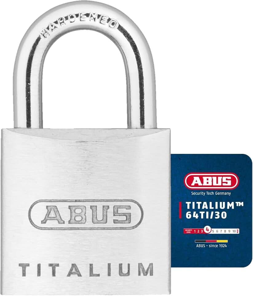 ABUS Vorhängeschloss Titalium AB64TI/30 - Aluminium, Stahlbügel, Level 4