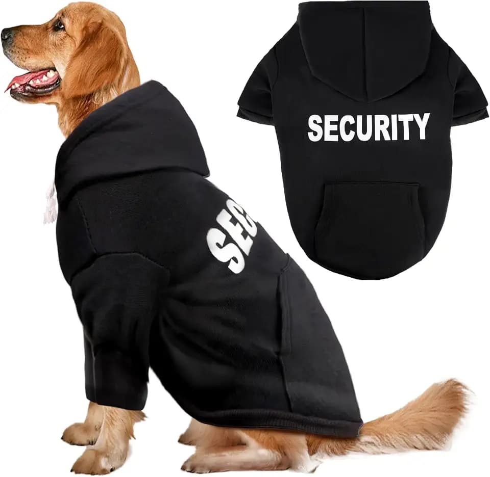 Dog Basic Hoodie Soft Dog Clothes Cold Weather Sweaters for Medium Large Dogs Cozy Fabric Warm Sweatshirt with Leash Hole for Boys