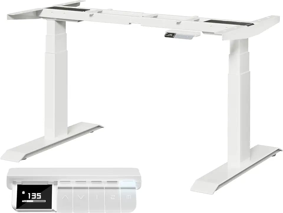 MAIDeSITe T2 Pro Max Elektrisch Höhenverstellbarer Schreibtisch Gestell, 135 cm Höhenverstellbar Tischgestell Dualmotor Traglast 180KG mit Piano-Master-Steuerungssystem und Kollisionsschutz Funktion