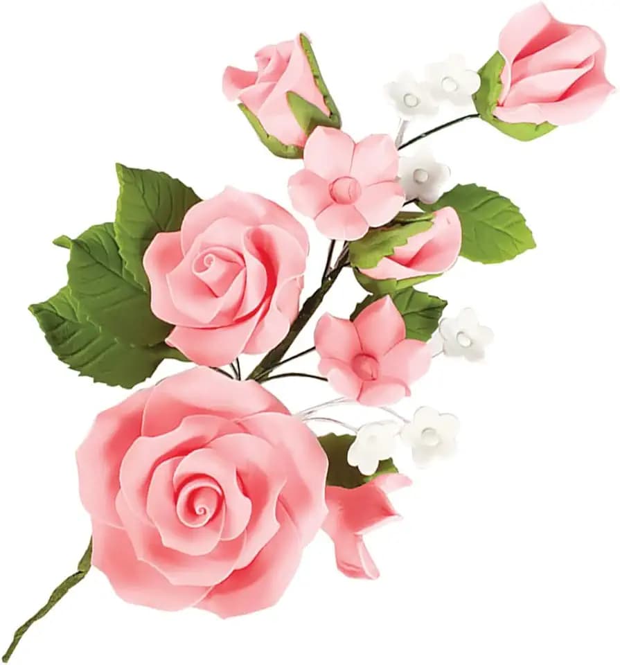 Rosa Rose Zuckerblume, Hochzeitstorte, Kuchenschmuck, Blütenpaste