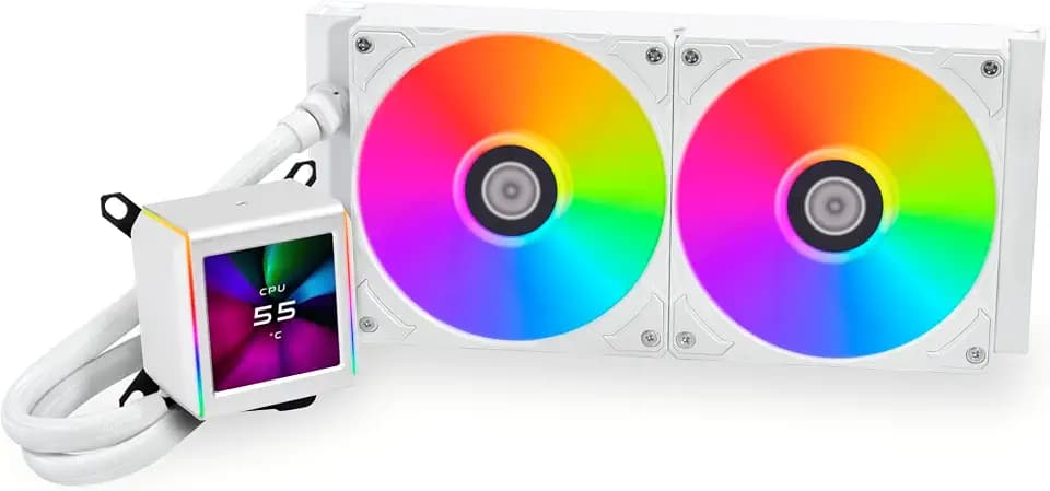 Lian Li Galahad II LCD 280 - AIO- Asetek 8.5th Gen - 2.88” IPS LCD Screen Liquid Cooler- Pre-Installed ARGB Daisy-chainable Fans or UNI Fan SL-INF Fans - LGA1700/115X/1200 (GA2ALCD28W.US)
