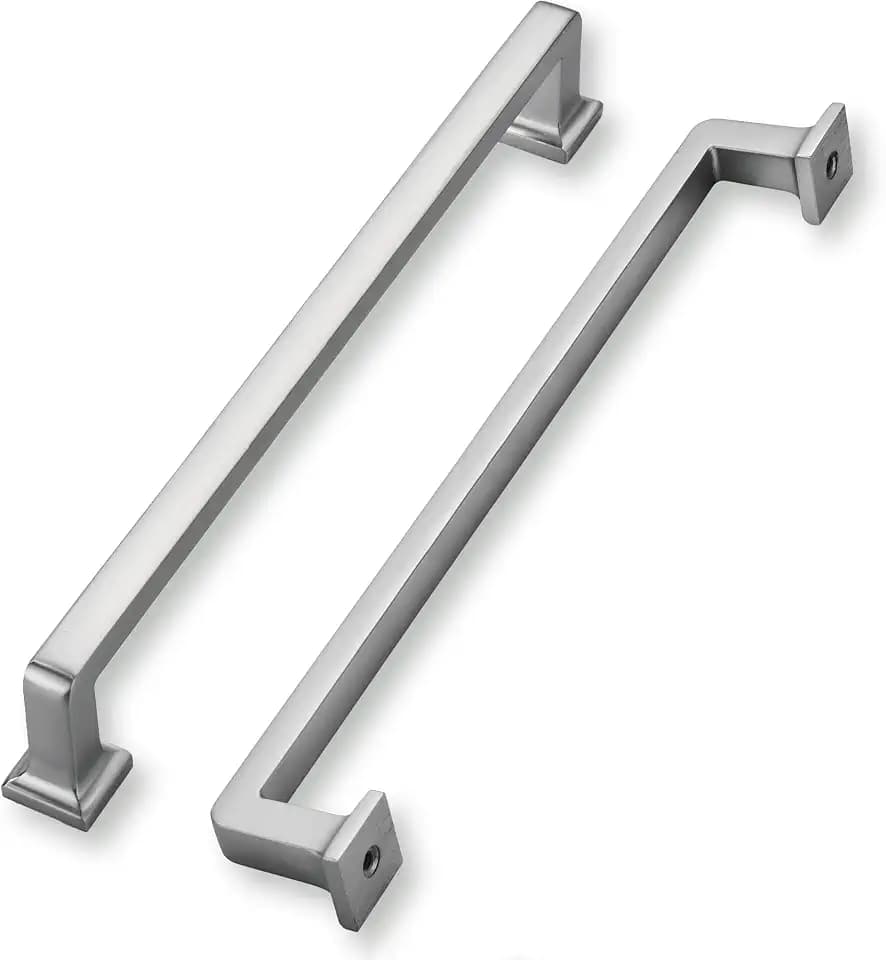 khtumeware 6 Pack Brushed Nickel Cabinet Pulls,12 Inch(305mm) Hole Centers Solid Satin Nickel Cabinet Handles Kitchen Hardware Straight Bar for Cabinets and Drawer Pulls