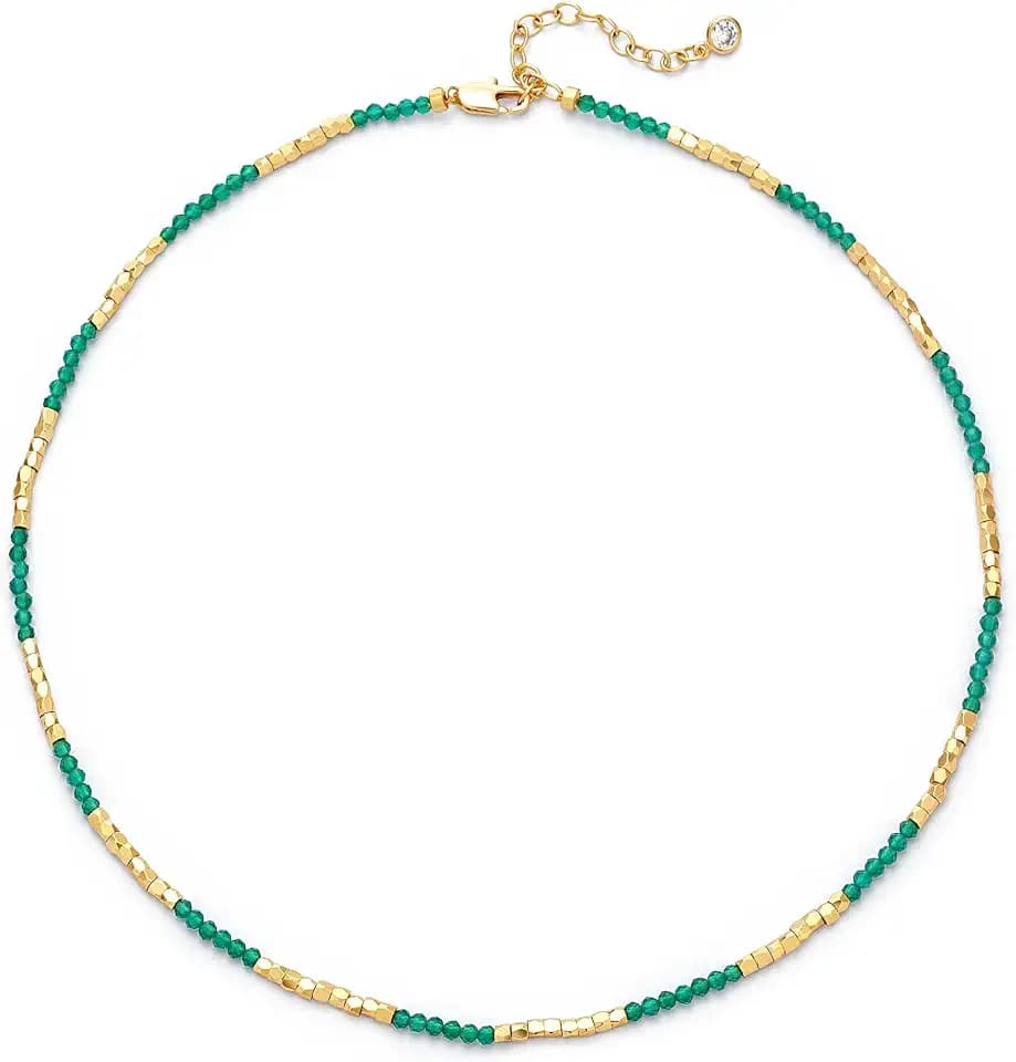 MTMY Beaded Gemstone Choker Necklace for Women