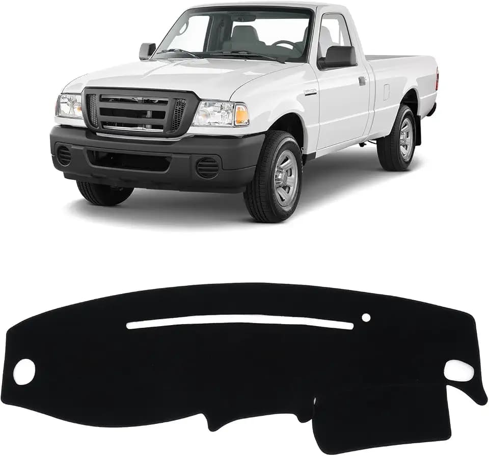 KUST Dash Cover Mat for Ford Ranger 1995-2011/Ford Explorer 1995-2001/Mazda B2300 B2500 B3000 B4000 1995-2008/Mercury Mountaineer 1997-2001 Polyester Dashboard Cover Accessories for Ranger Black