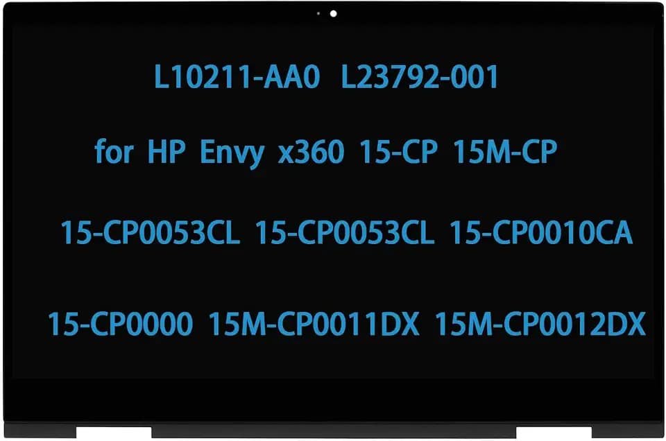 L23792-001 Screen Replacement for HP Envy X360 15-CP0053CL 15M-CP0011DX 15M-CP0012DX 15-CP 15M-CP 15Z-CP000 15.6" LCD Touch Screen Display Digitizer Assembly FullHD(1920 * 1080)