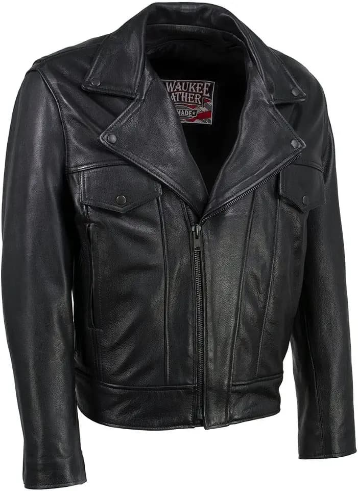 Milwaukee Leather USA MADE MLJKM5008 Men's Black Revolve Premium Leather Vented Motorcycle Jacket