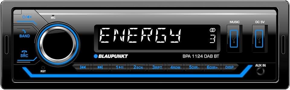 Blaupunkt BPA 1124 DAB BT, 1-DIN Autoradio, DAB+, Bluetooth, USB, Aux-Eingang, Sub-Out, Multicolour, 4x50Watt, 12V