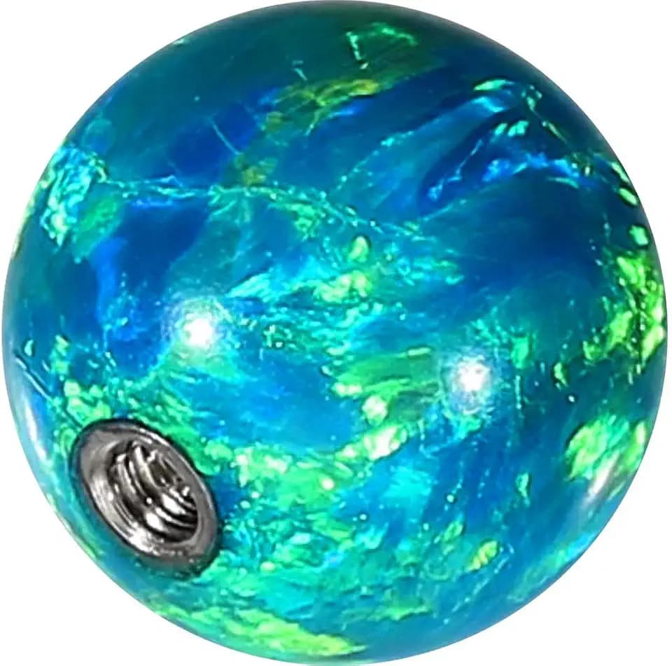 PIERCINGLINE Universelle Schraubkugel mit Innengewinde | SYNTHETISCHER OPAL | Piercing Aufsätze Kugel Ersatz | Farb & Größenauswahl