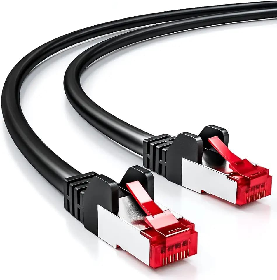 deleyCON 10m Cat6 Netzwerkkabel RJ45 Gigabit 1000 Mbit - Schwarz