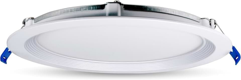 Leviton 8 in. Round Baffle Slim Downlight, 1500 Lumens, 5 CCT Color Selectable 2700K-5000K, Dimmable, DBR80-S1W, White